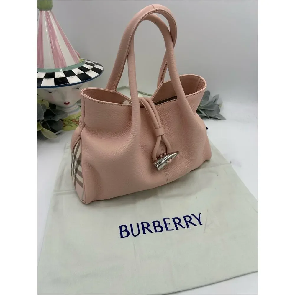 Women's Burberry London calfskin leather loop tote bag pristine